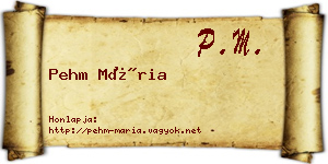 Pehm Mária névjegykártya